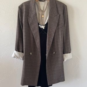 H&M Oversized Plaid Blazer